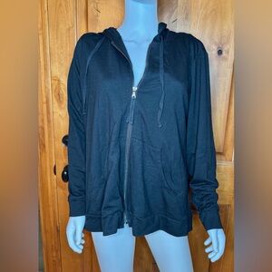 LOGO Lounge Black Zip Hoodie, L